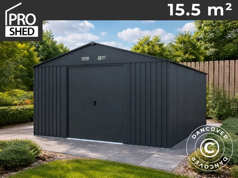 Redskabsskur 3,43x4,52x2,23m, 15,5m², ProShed®, Antracit