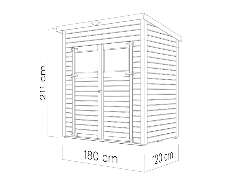 Redskabsskur i træ, Bertilo Amrum 1, 1,8x1,2x2,11m, 2,16m² - Image 5