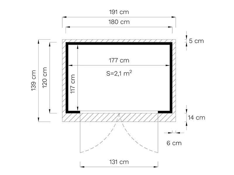 Redskabsskur i træ, Bertilo Amrum 1, 1,8x1,2x2,11m, 2,16m² - Image 6