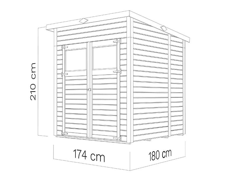 Redskabsskur i træ, Bertilo Amrum 2, 1,74x1,8x2,1m, 3,13m² - Image 5