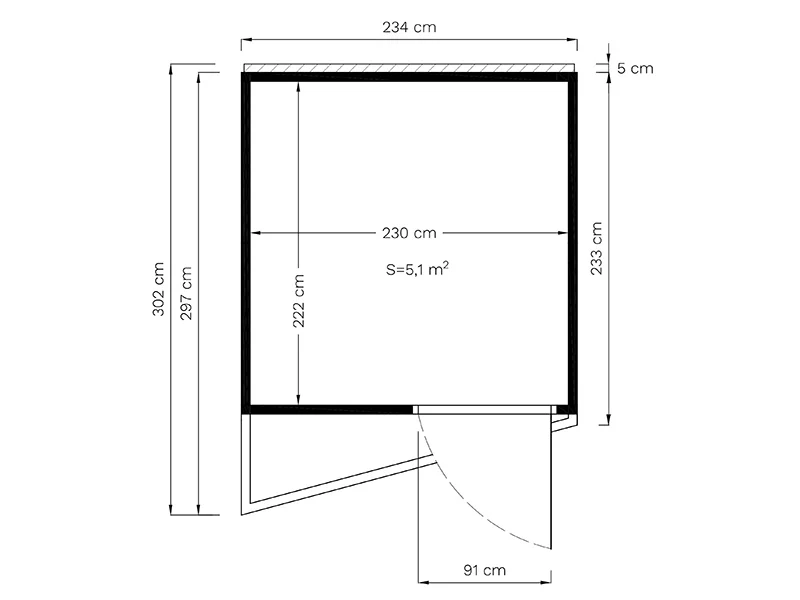 Redskabsskur i træ, Bertilo Concept, 2,34x2,97x2,27m, 7m², Antracit - Image 8