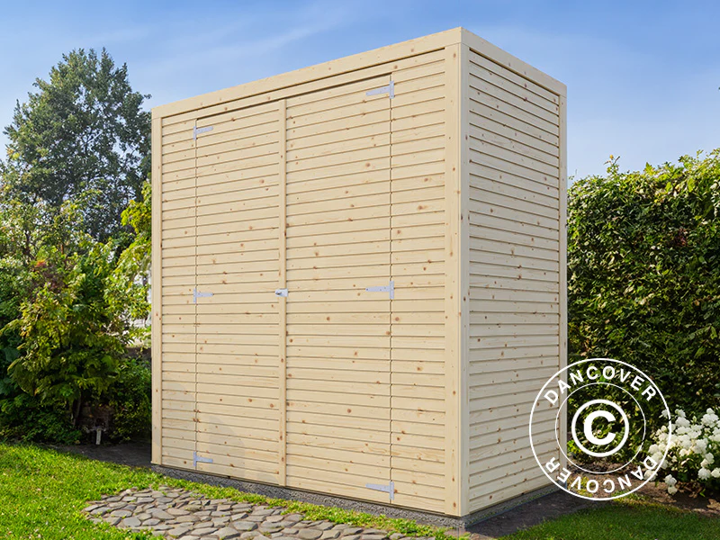Redskabsskur i træ, Bertilo Cubico 1, 2,07x1,03x2,08m, 2,1m², Natur - Image 2