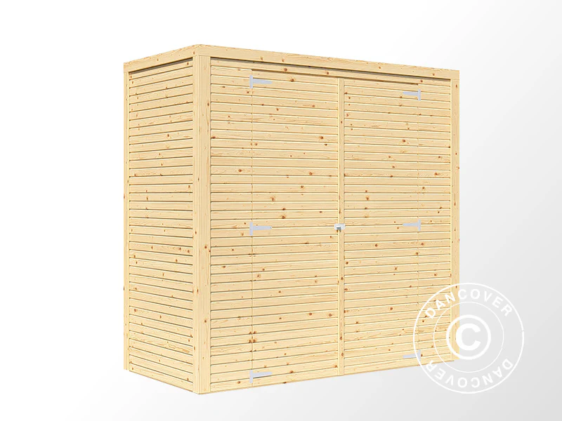 Redskabsskur i træ, Bertilo Cubico 1, 2,07x1,03x2,08m, 2,1m², Natur - Image 3