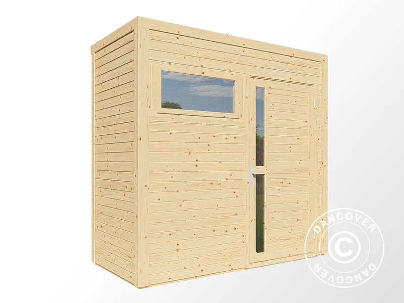 Redskabsskur i træ, Bertilo Cubus 1, 2,34x1,15x2,32m, 2,7m², Natur - Image 3