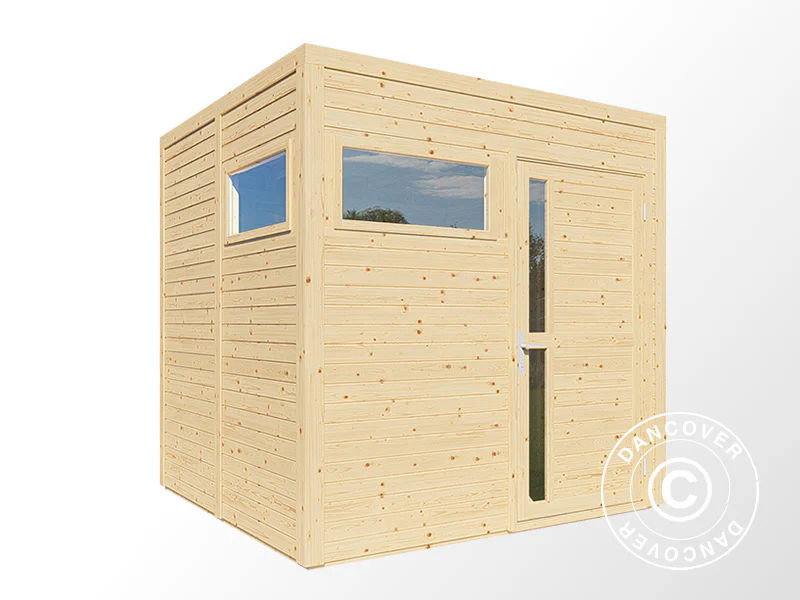 Redskabsskur i træ, Bertilo Cubus 2, 2,26x2,34x2,32m, 5,3m², Natur - Image 3