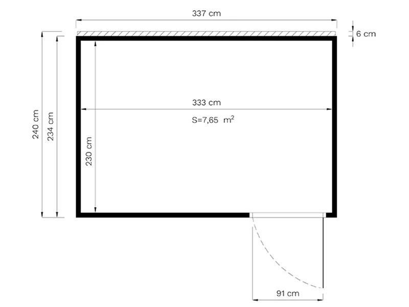 Redskabsskur i træ, Bertilo Cubus 3, 3,37x2,34x2,32m, 7,9m², Natur - Image 7