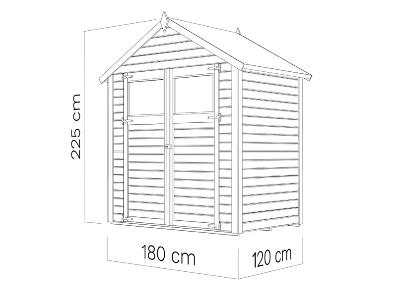 Redskabsskur i træ, Bertilo Sylt 1, 1,8x1,2x2,25m, 2,16m² - Image 6