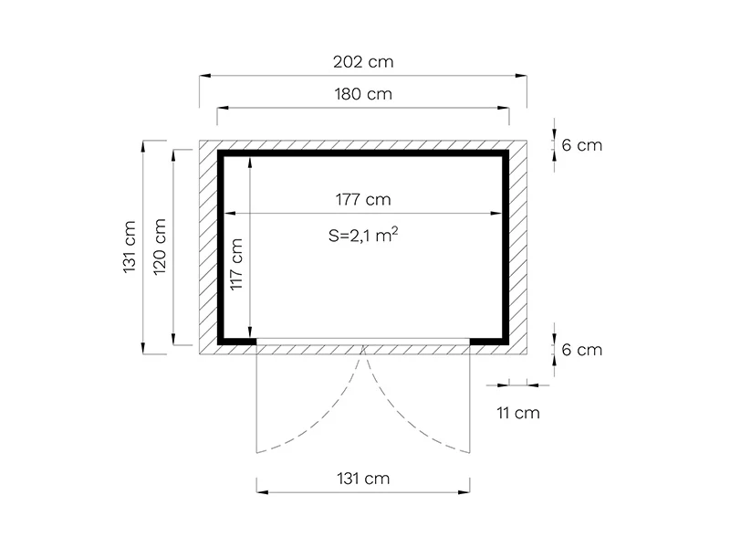 Redskabsskur i træ, Bertilo Sylt 1, 1,8x1,2x2,25m, 2,16m² - Image 7