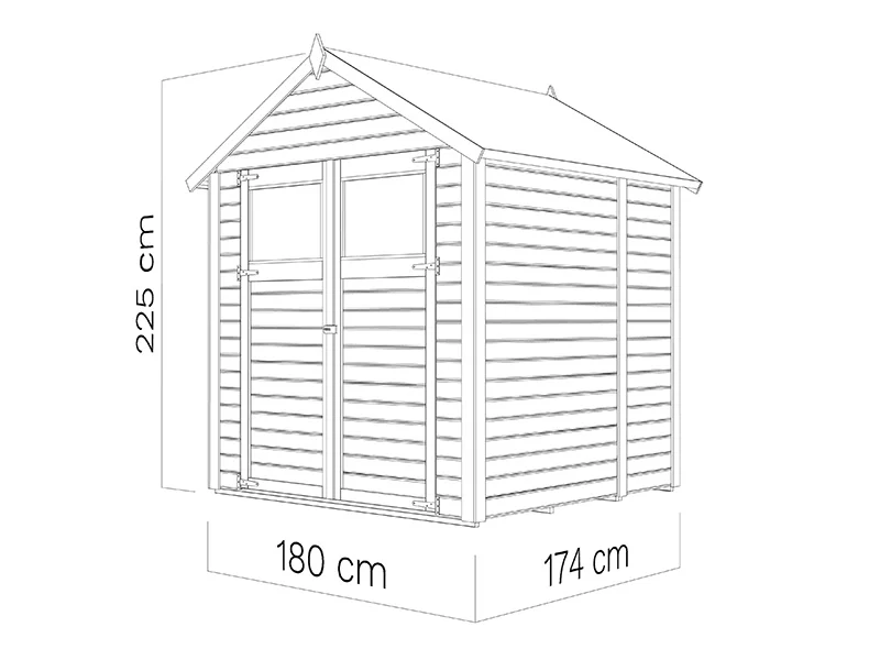 Redskabsskur i træ, Bertilo Sylt 2, 1,8x1,74x2,25m, 3,1m² - Image 6