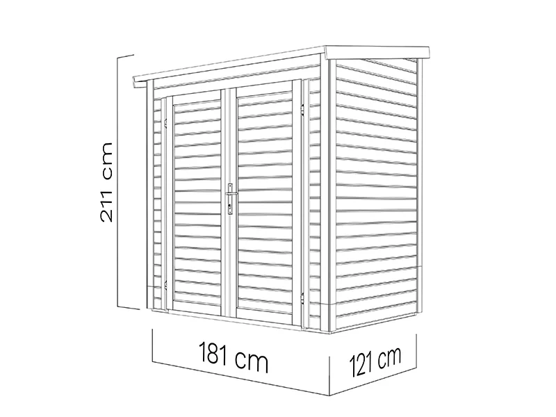 Redskabsskur i træ, Bertilo Timmo 1, 1,81x1,21x2,11m, 2,19m² - Image 13