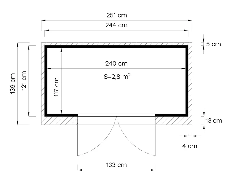 Redskabsskur i træ, Bertilo Timmo 2, 2,44x1,21x2,11m, 2,95m², Antracit - Image 10