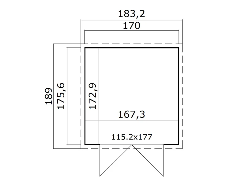 Redskabsskur i træ Ivalo 1,7x1,76x1,99m, 13mm, 2,99m², Natur - Image 5