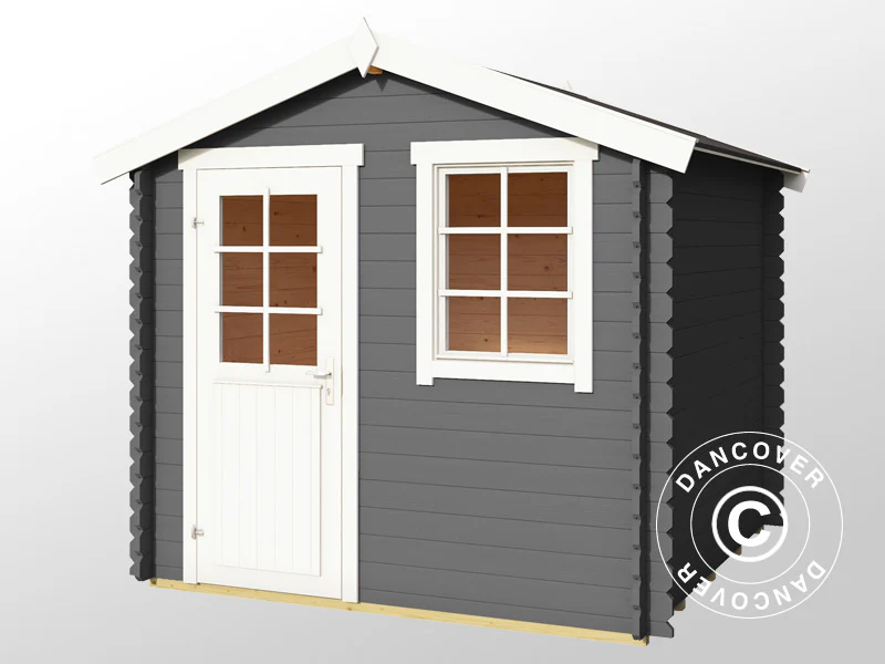 Redskabsskur i træ Lyon 2,3x2,3x2,34m, 28mm, 5,4m², Mørkegrå - Image 4