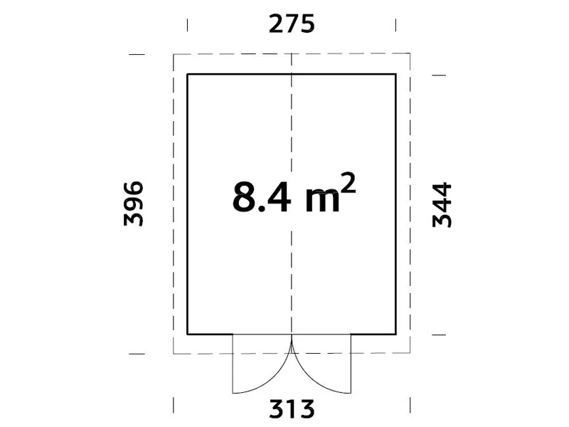 Redskabsskur i træ m/gulv, 2,75x3,44x2,67m, 8,4m², Natur - Image 6