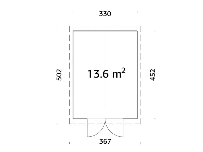 Redskabsskur i træ m/gulv, 3,3x4,52x2,96m, 13,6m², Natur - Image 6