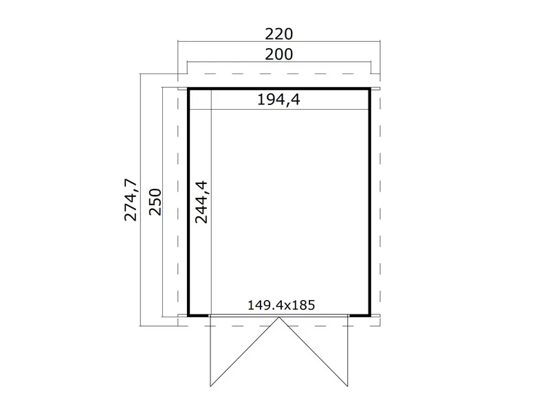 Redskabsskur i træ Torrent 2x2,5x2,11m, 28mm, 4,75m², Natur - Image 5