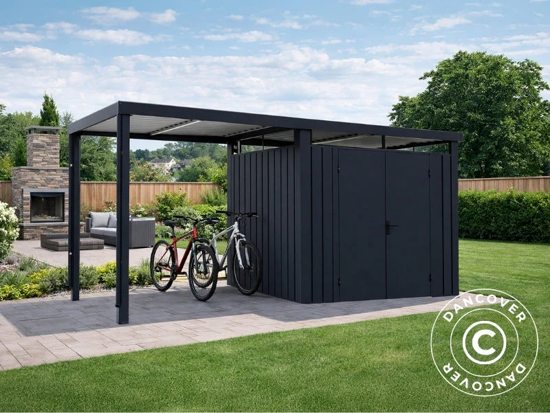 Redskabsskur m/ovenlys + forlængelse, 4,67x1,91x2,27m, ProShed®, Antracit - Image 3