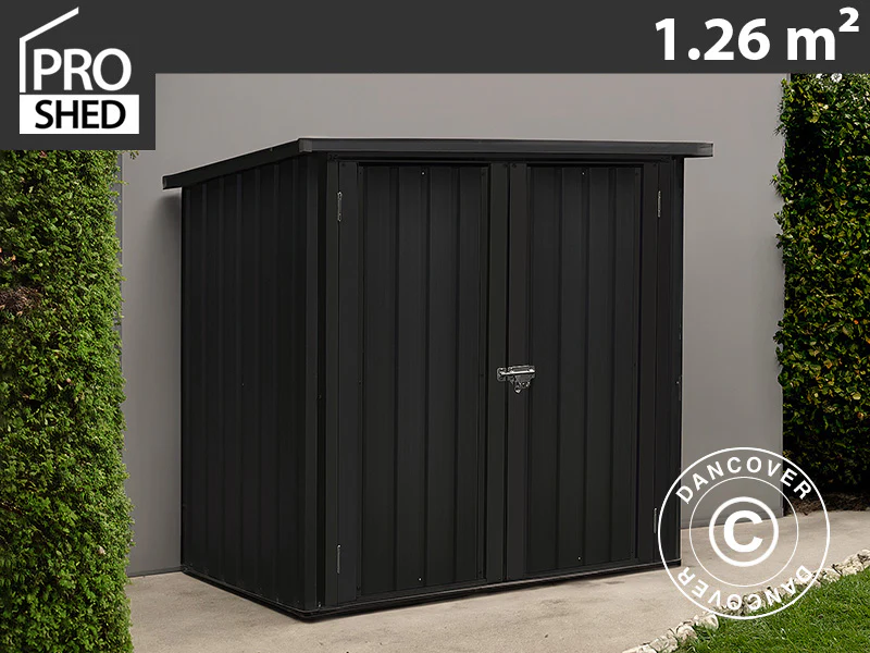 Redskabsskur, stålskab 1,47x0,86x1,34m, 1,26m², ProShed®, Antracit