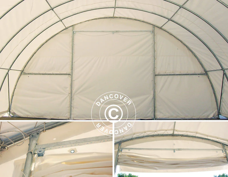 Rundbuehal, telthal 9,15x12x4,5m PVC, Grøn - Image 24