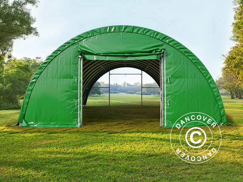 Rundbuehal, telthal 9,15x12x4,5m PVC, Grøn - Image 3