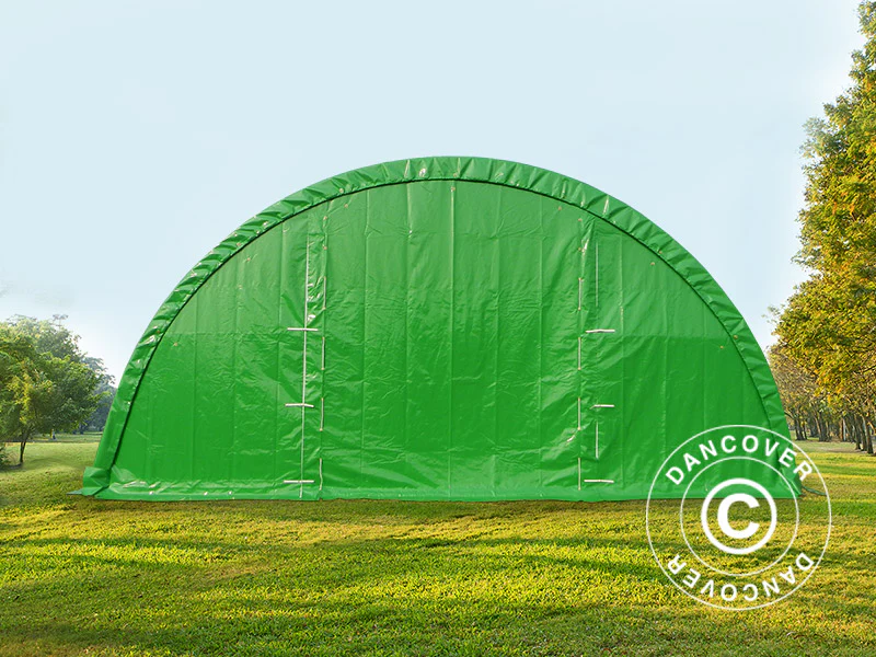 Rundbuehal, telthal 9,15x12x4,5m PVC, Grøn - Image 6