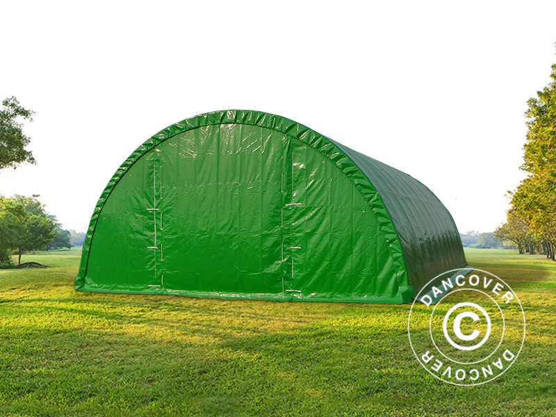Rundbuehal, telthal 9,15x12x4,5m PVC, Grøn - Image 7