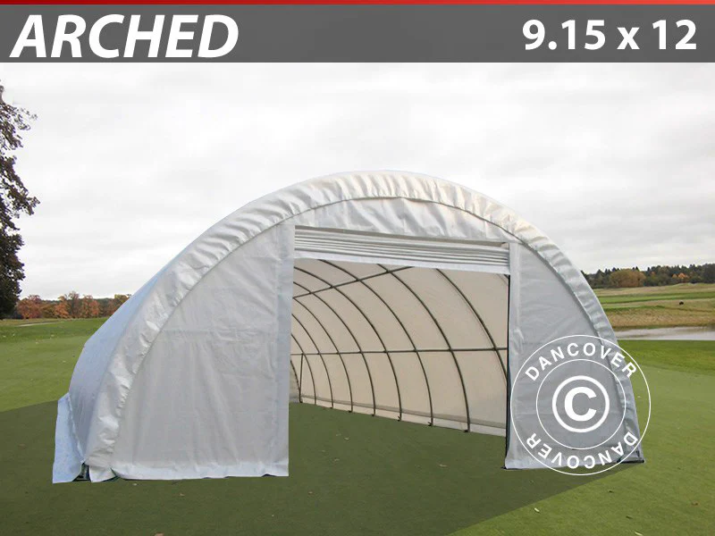 Rundbuehal, telthal 9,15x12x4,5m, PVC, Hvid