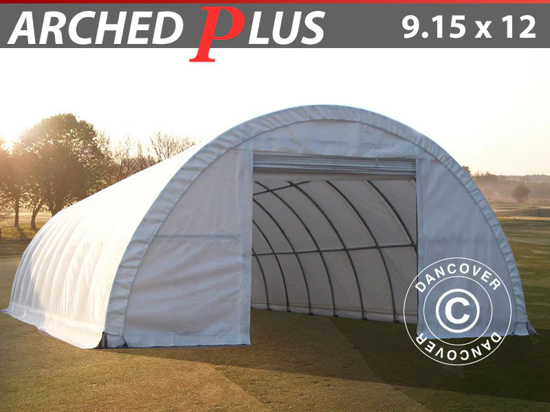 Rundbuehal, telthal 9,15x12x4,5m PVC, Hvid