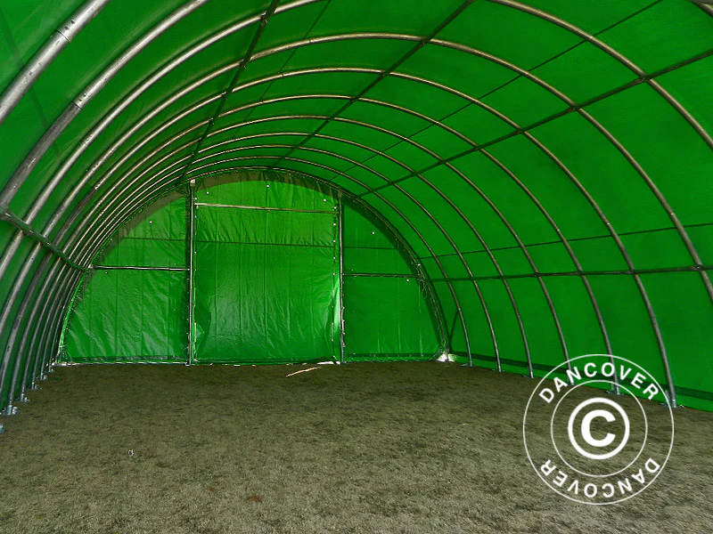 Rundbuehal, telthal 9,15x20x4,5m, PVC, Grøn - Image 11