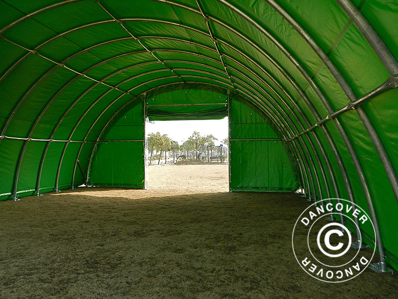 Rundbuehal, telthal 9,15x20x4,5m, PVC, Grøn - Image 12