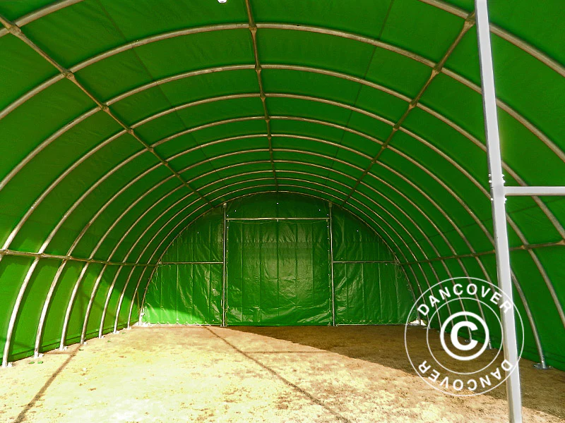 Rundbuehal, telthal 9,15x20x4,5m, PVC, Grøn - Image 14