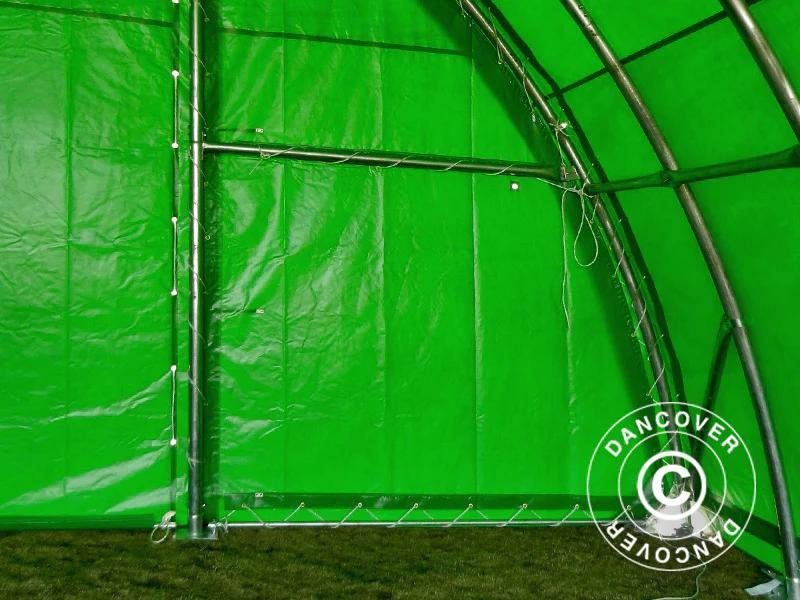 Rundbuehal, telthal 9,15x20x4,5m, PVC, Grøn - Image 18