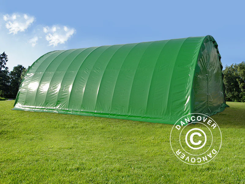 Rundbuehal, telthal 9,15x20x4,5m, PVC, Grøn - Image 3