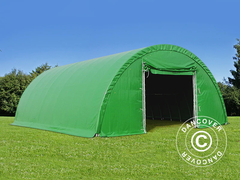 Rundbuehal, telthal 9,15x20x4,5m, PVC, Grøn - Image 7