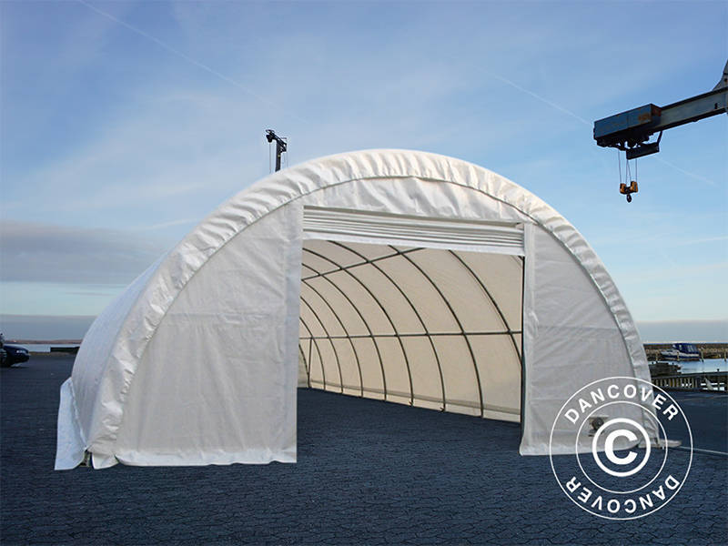 Rundbuehal, telthal 9,15x20x4,5m, PVC, Hvid - Image 4