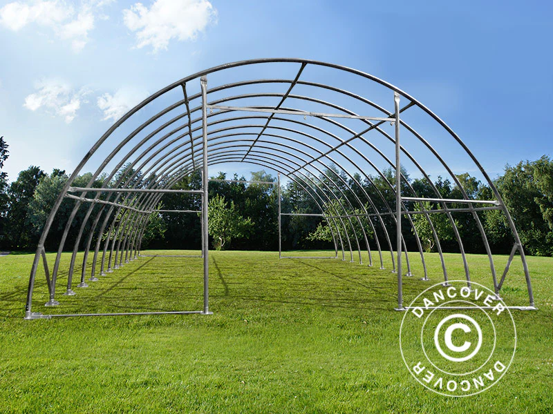 Rundbuehal, telthal 9,15x20x4,5m, PVC, Hvid - Image 7