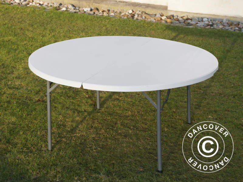 Rundt klapbord Ø154cm, Lysegrå (1 stk.) - Image 3