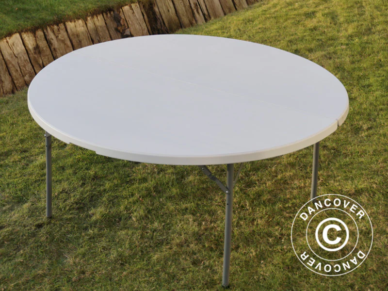 Rundt klapbord Ø154cm, Lysegrå (1 stk.) - Image 4