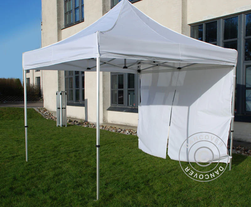 Sidevæg m/lynlås til FleXtents, 4,5m, Hvid - Image 4