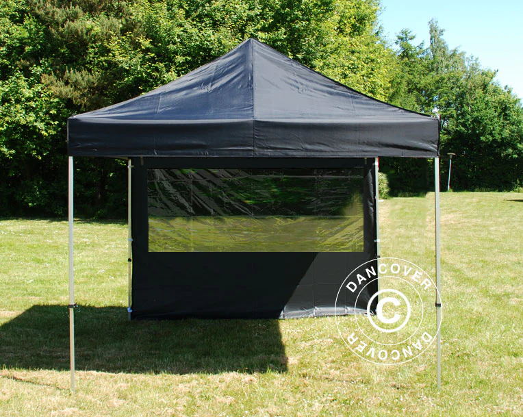 Sidevæg m/panoramavindue til FleXtents, 3m, Sort - Image 4