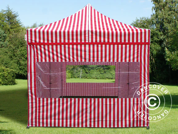 Sidevæg m/panoramavindue til FleXtents, 3m, Stribet - Image 2