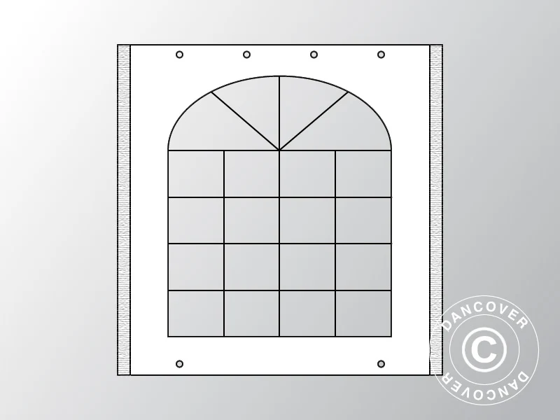 Sidevæg m/vindue til Partytelt UNICO, PVC/Polyester, 2m, Hvid
