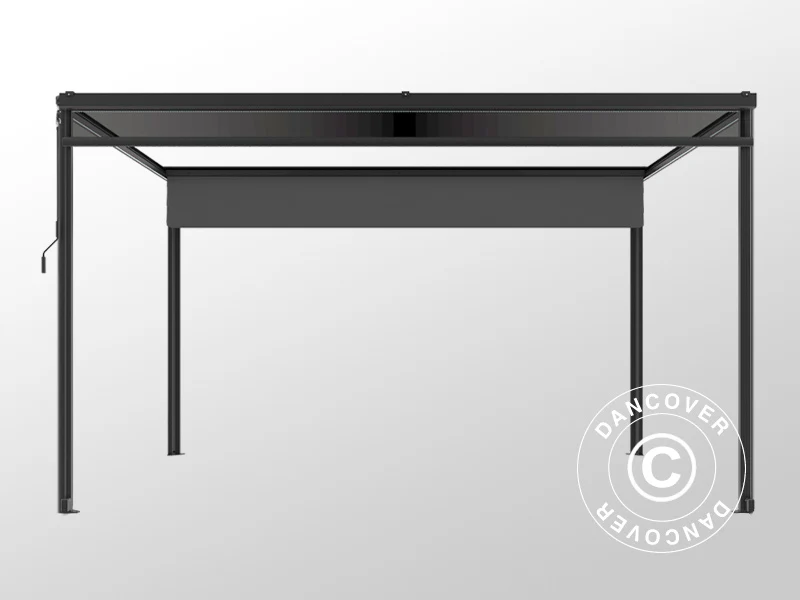 Sidevæg til pergola pavillon San Fernando, 4m, Mørkegrå - Image 3