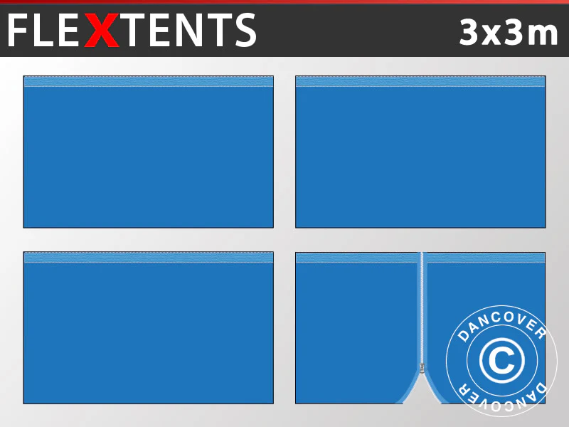 Sidevægge til Foldetelt FleXtents 3x3m, Blå