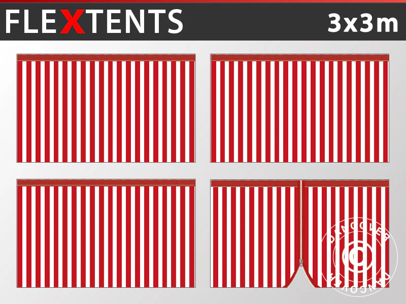 Sidevægge til Foldetelt FleXtents 3x3m, Stribet
