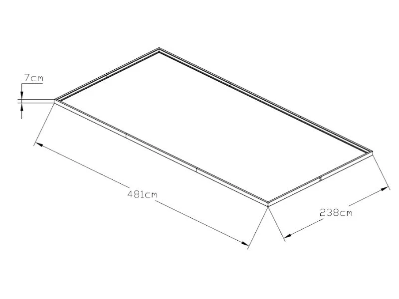 Sokkel til drivhus 11,8m², 2,38x4,81x0,07m, Sort - Image 6