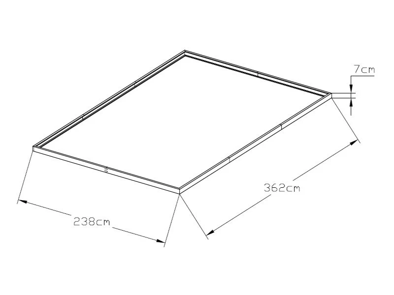 Sokkel til drivhus 8,94m², 2,38x3,62x0,07m, Sort - Image 6