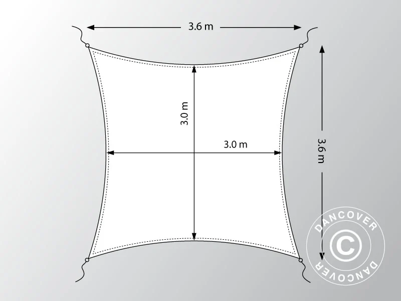 Solsejl 3,6x3,6m, Firkantet, Antracit - Image 7