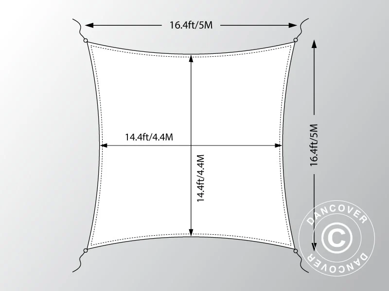Solsejl 5x5m, Firkantet, Antracit - Image 7