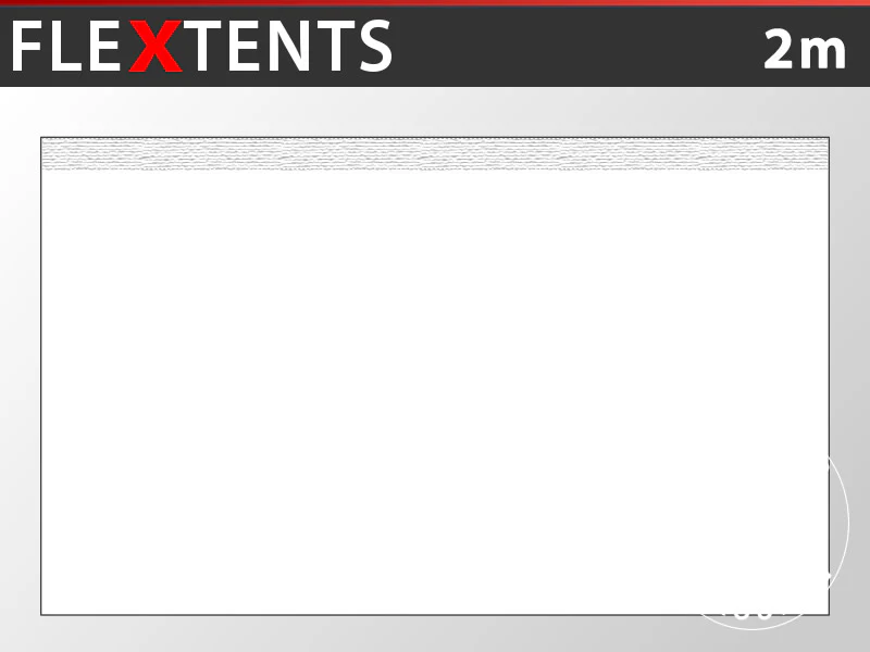 Standard sidevæg til FleXtents 2x2m, 2m, Hvid